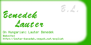 benedek lauter business card